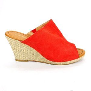 Lane Bryant Womens Fabric Wide Band Espadrille Wedge Sandals Coral Pink 11W